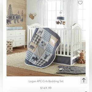 Levtex Logan 4PC Crib Bedding Set - Gray and Blue
